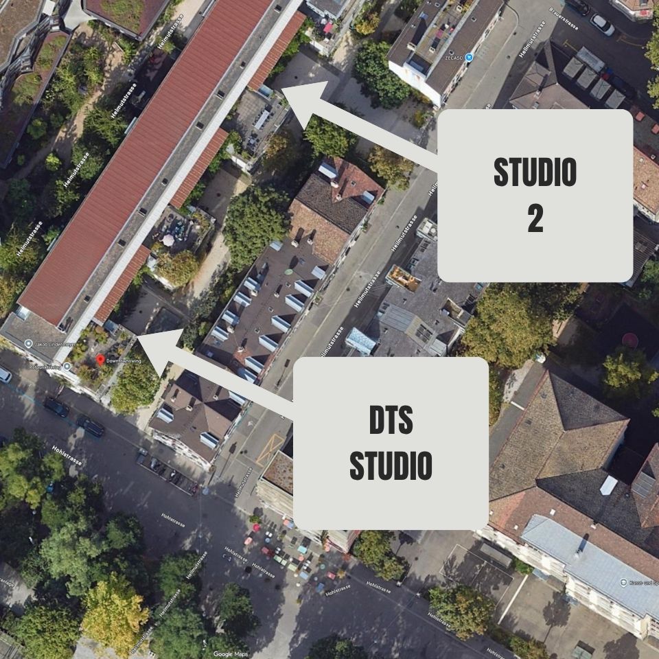 Aerial map of Downtownswing (DTS) Studio and Studio 2 on Hohlstrasse